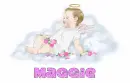 Baby angel on cloud with Maggie name