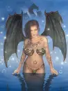 Dragon and demon woman