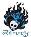 Jenny Flaming Heart and Skull (Glitter)