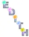 Edith text with flowers