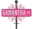 hot pink street sign samantha ST