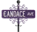 purple street sign candace AVE