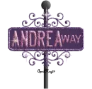 purple street sign andrea WAY