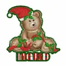 Xmas bear with Ingrid name