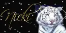 White Tiger Tag (blue eyes) with sparkles- Nicki