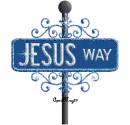 blue street sign jesus WAY