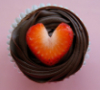 strawberry chocolate cupcake