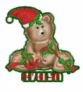 Xmas bear with Evelyn name
