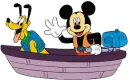 mickey and pluto boating