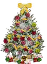 Christmas Tree with Roses/ yellow trim