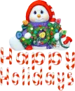 Happy holidays snowman