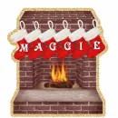 Fireplace with Maggie name