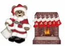 Xmas bear with fireplace and Maggie name