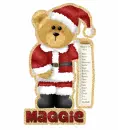 Xmas bear with Maggie name