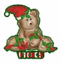 Xmas bear with Vicky name