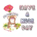 mouse with flower greeting
