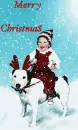 Merry Christmas kid with dog