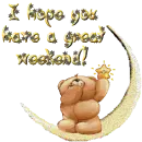 Have a great weekend bear on moon with star