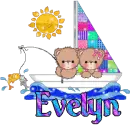 Bears in boat- Evelyn