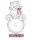 Snowball cat with Ingird name