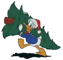 donald with a christmas tree.