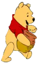 pooh eating honey of the jar