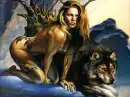 girl with wolf