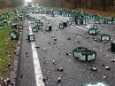 beer box spills all over the road