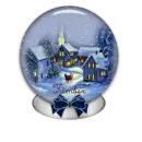 snow globe with kimber on it