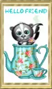 Hello Friend Skunk in Teapot