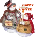 SNOWPEOPLE ROASTING MARSHMALLOWS