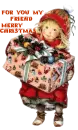 LITTLE GIRL WITH CHRISTMAS PRESENT