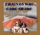 TWO DOGS SHARING UMBRELLA