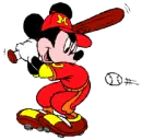 mickey playing baseball