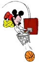 mickey playing basketball