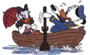 donald & daisy in a boat