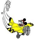mickey flying a plane