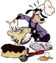 goffy makeing  a mess