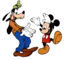 mickey & goffy high five
