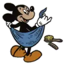 mickey drying off