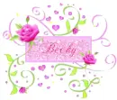 Pink Rose with name plaque Becky