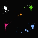 Black background wirth colorful splats