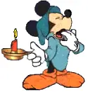mickey holding a candle