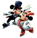 mickey & minnie ice skateing