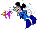 mickey  swimming