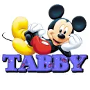 Mickey with name Tabby