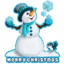 Snowman with Merry Christmas text