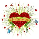 Red heart with name Alexandra