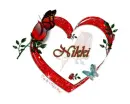 Red heart name Nikki