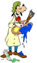 goofy makeing a mess with paint